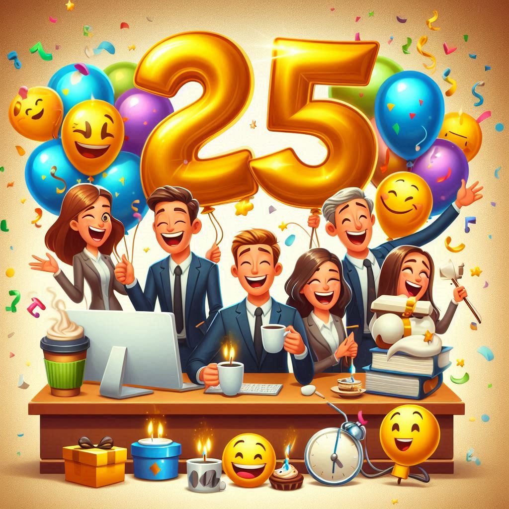 25-jähriges Firmenjubiläum Lustige Sprüche und Glückwünsche für deine Kollegin oder Kollegen