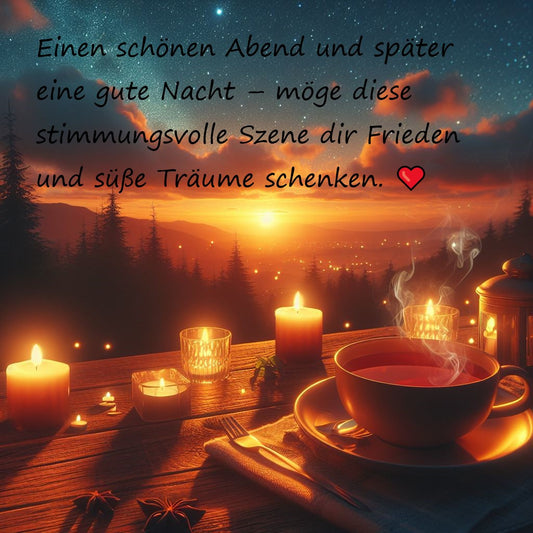❤️Schönen Abend und später eine gute Nacht – möge diese stimmungsvolle Szene dir Frieden und süße Träume schenken.