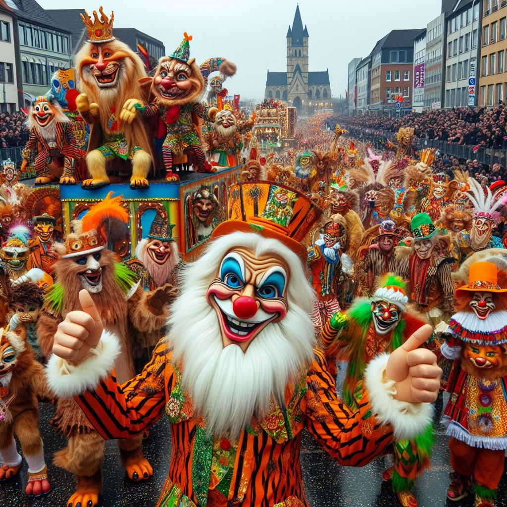 Froher Rosenmontag Sprüche Karnevalkostüme ein Jeckes Spektakel Umzug in Köln, Düsseldorf und Mainz