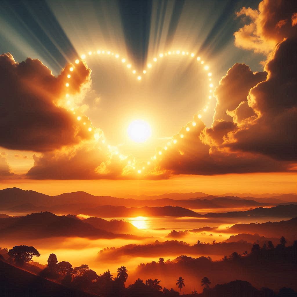 Guten Morgen Sonnenaufgang mit Herz – Starte den Tag