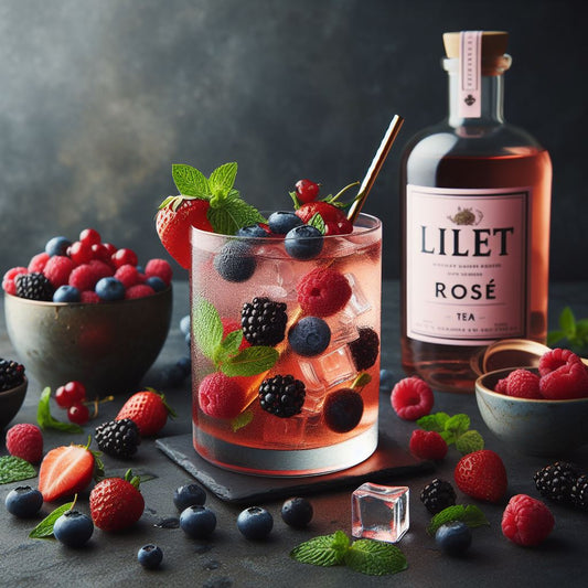 Wildberry Lillet Cocktail with Lillet Rosé and Tea