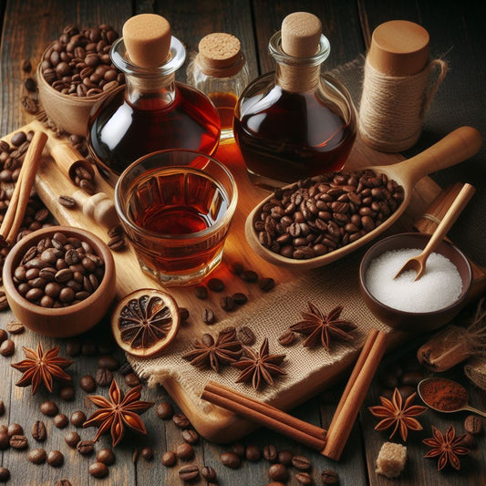 rezept Kaffeelikör Zutaten 200 g geröstete Kaffeebohnen 1 Liter Korn (32% Alkoholgehalt) 1 kg Zucker 1 Liter Wasser 3 TL Anis 3 Stangen Zimt 1 TL Vanille