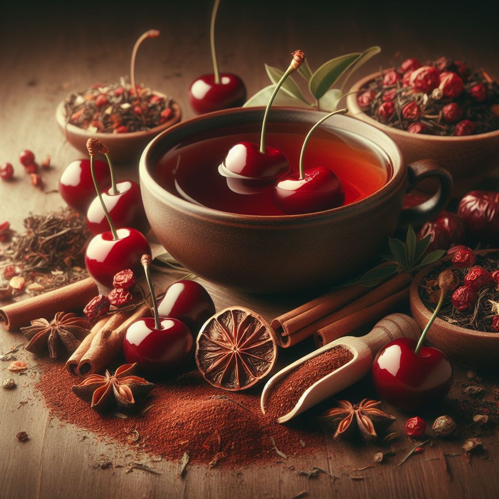 Rooibos Tee Kirsch/Sahne, Bild im braunen Ton