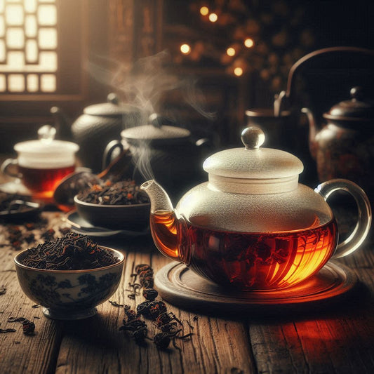 China Keemun Congou, einen schwarzen Tee aus China in Teekanne