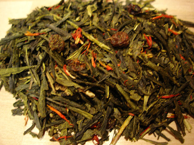 Grüner Tee Sanddorn: Frischer Grüntee mit Sanddornbeeren und Ringelblumenblüten, Natürliche Frische und Fruchtigkeit