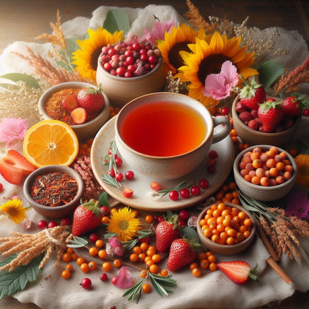 Rooibos Tee Inselkuss – Fruchtiger Genuss mit Sanddorn, Erdbeeren