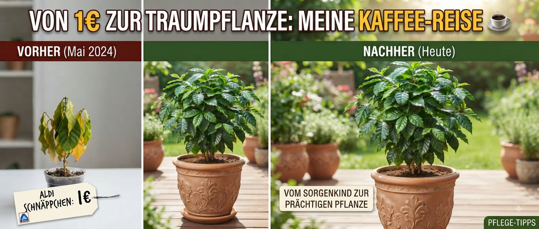Kaffeepflanze nach dem Umtopfen – Aldi-Schnäppchen für 1 Euro