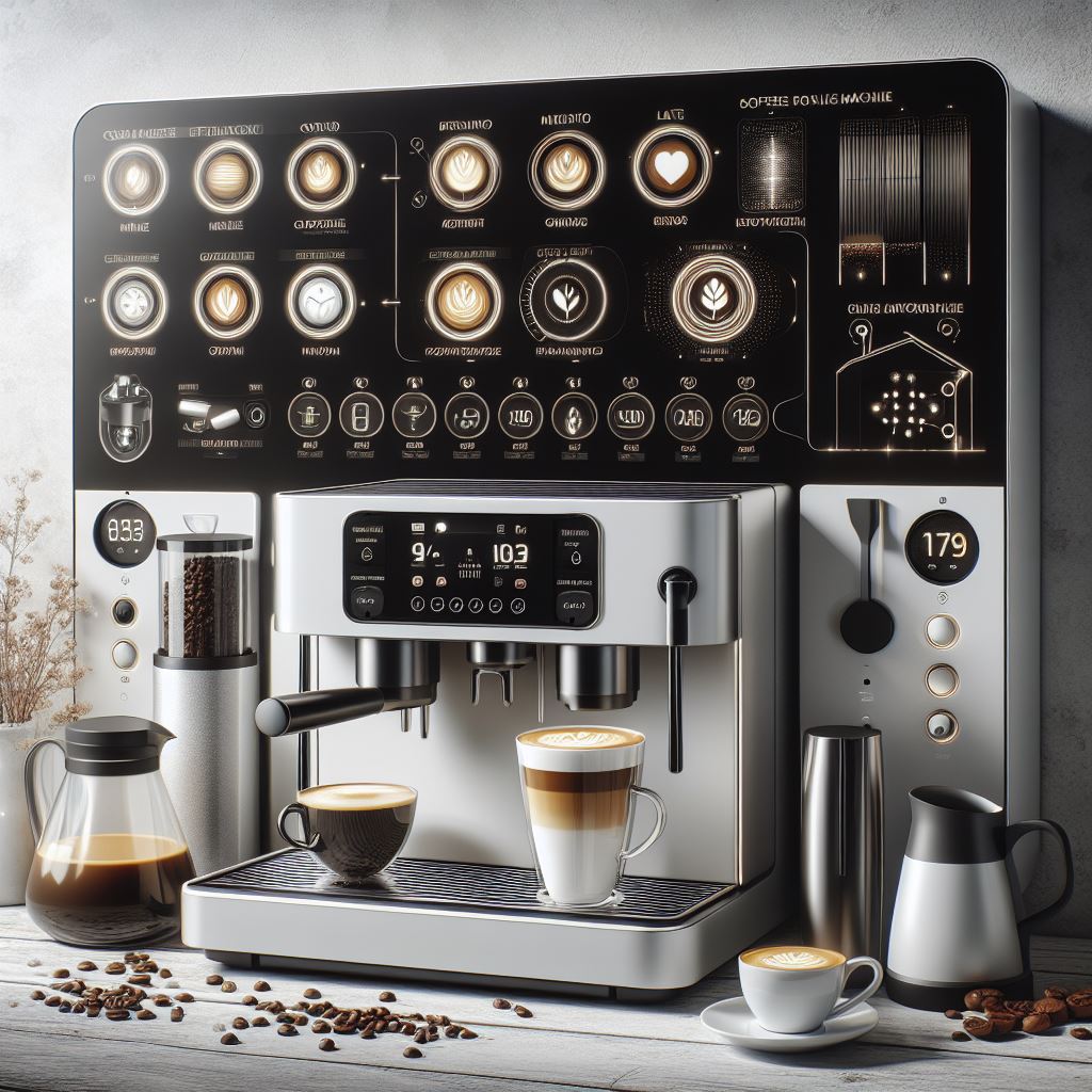 ☕ Kaffeevollautomaten für Unternehmen im Büro mieten verschiedene Kaffeesorten, Milchschäumer für Espresso Kaffee Cappuccino und Latte, einstellbare Mahlgrade und Temperaturkontrolle.