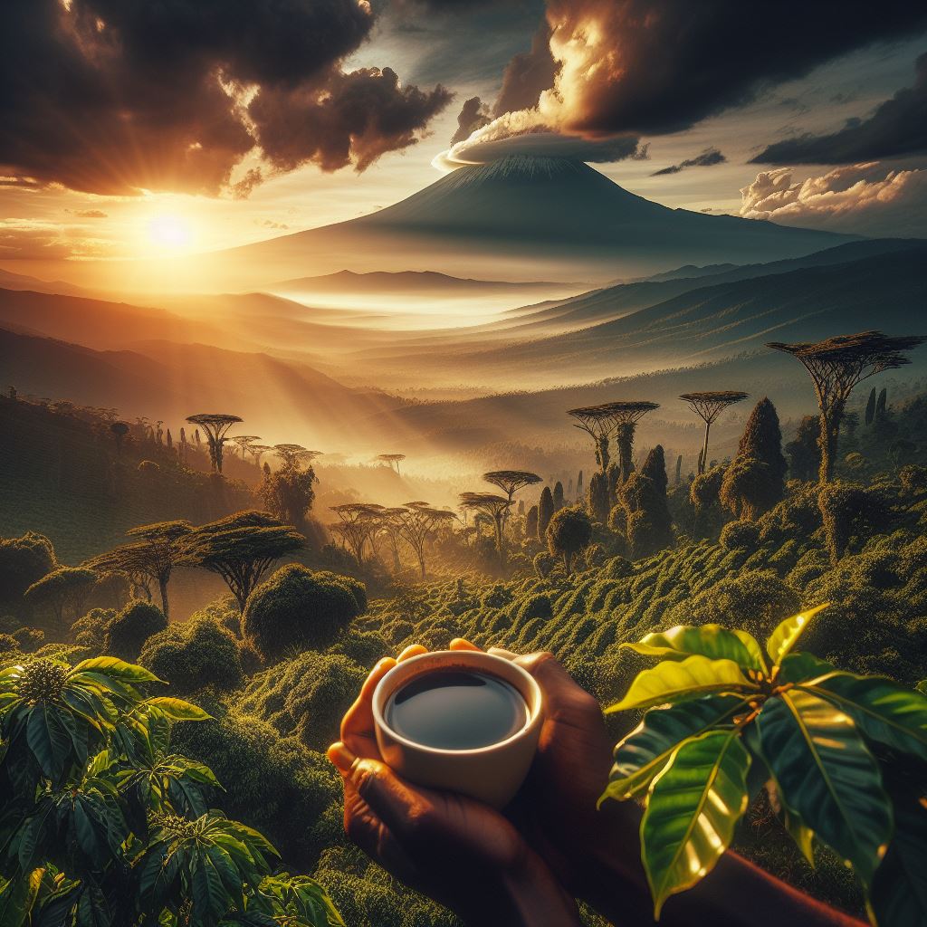 Kenias Kaffeeanbaugebiete erstrecken sich über die fruchtbaren Hochländer des östlichen Afrikas. kilimandscharo Insbesondere die Regionen rund um den Mount Kenya,