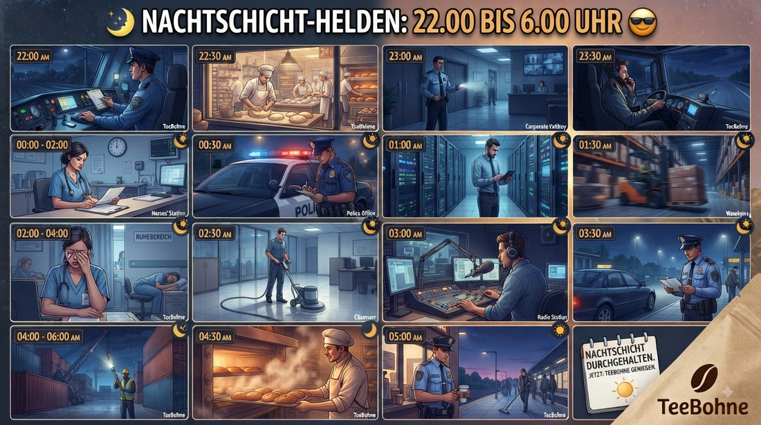 Lustige Nachtschicht-Sprüche für Kollegen, WhatsApp & Schichtarbeiter. Dazu Sprüche zum Durchhalten, Feierabend und Kaffee 