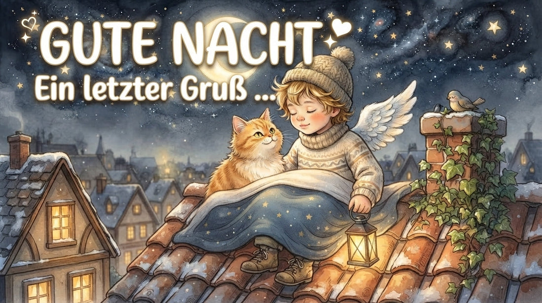 Gute Nacht Grüße: liebevoller letzter Gruß am Abend mit Wunsch für eine erholsame Nacht, Schlaf schön und süße Träume