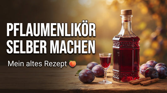 Selbstgemachter Pflaumenlikör mit Pflaumen und Zimt nach einfachem Rezept