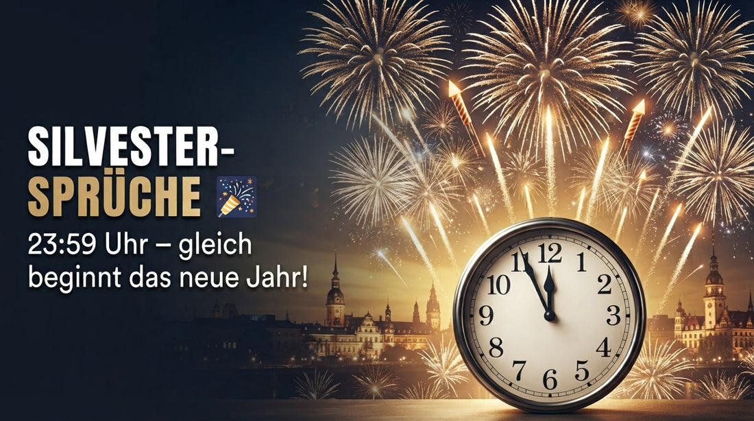 Silvesterfeuerwerk um 23:59 Uhr vor Mitternacht – Silvestersprüche und Neujahrsgrüße