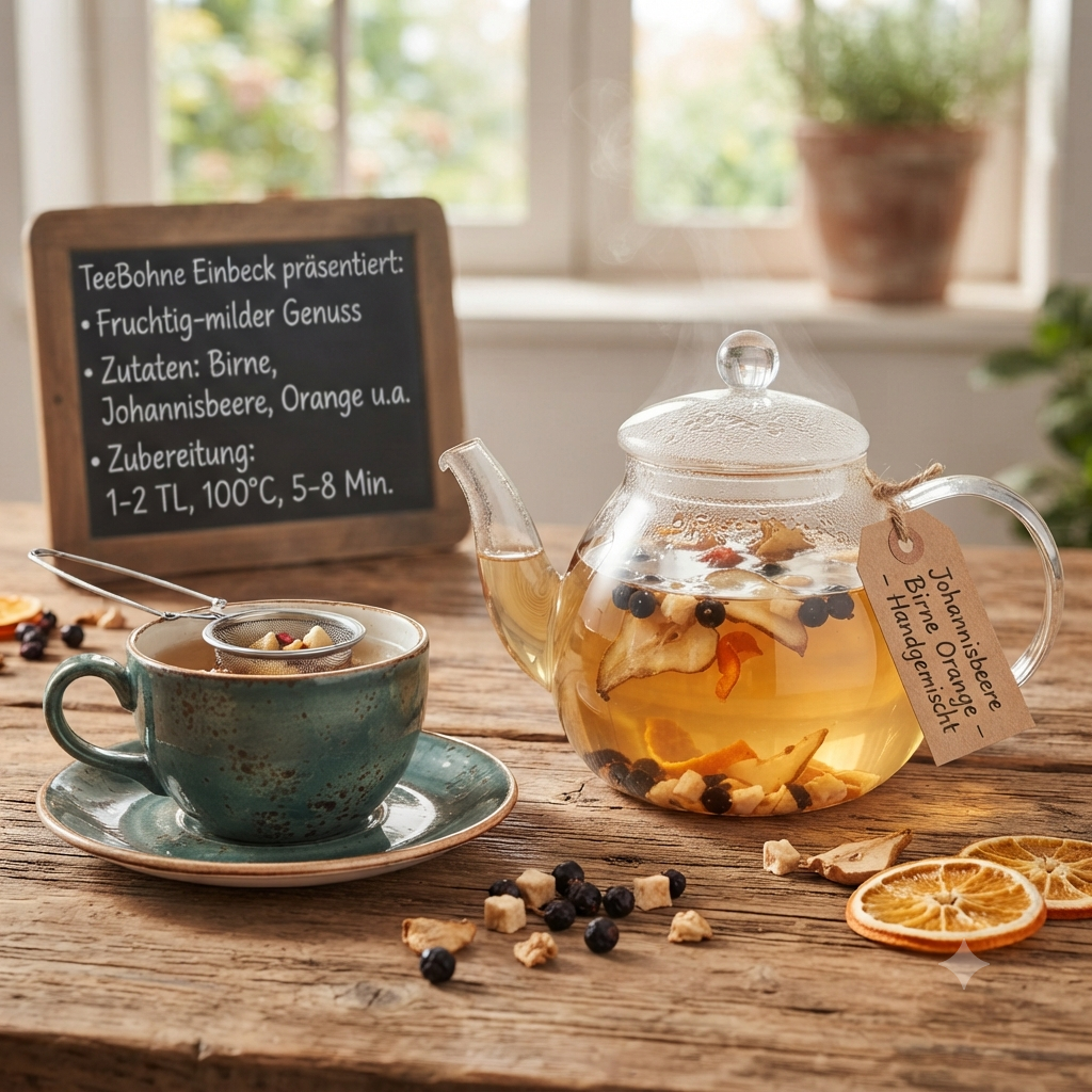 Früchtetee Johannisbeere Birne Orange – säurearmer loser Früchtetee