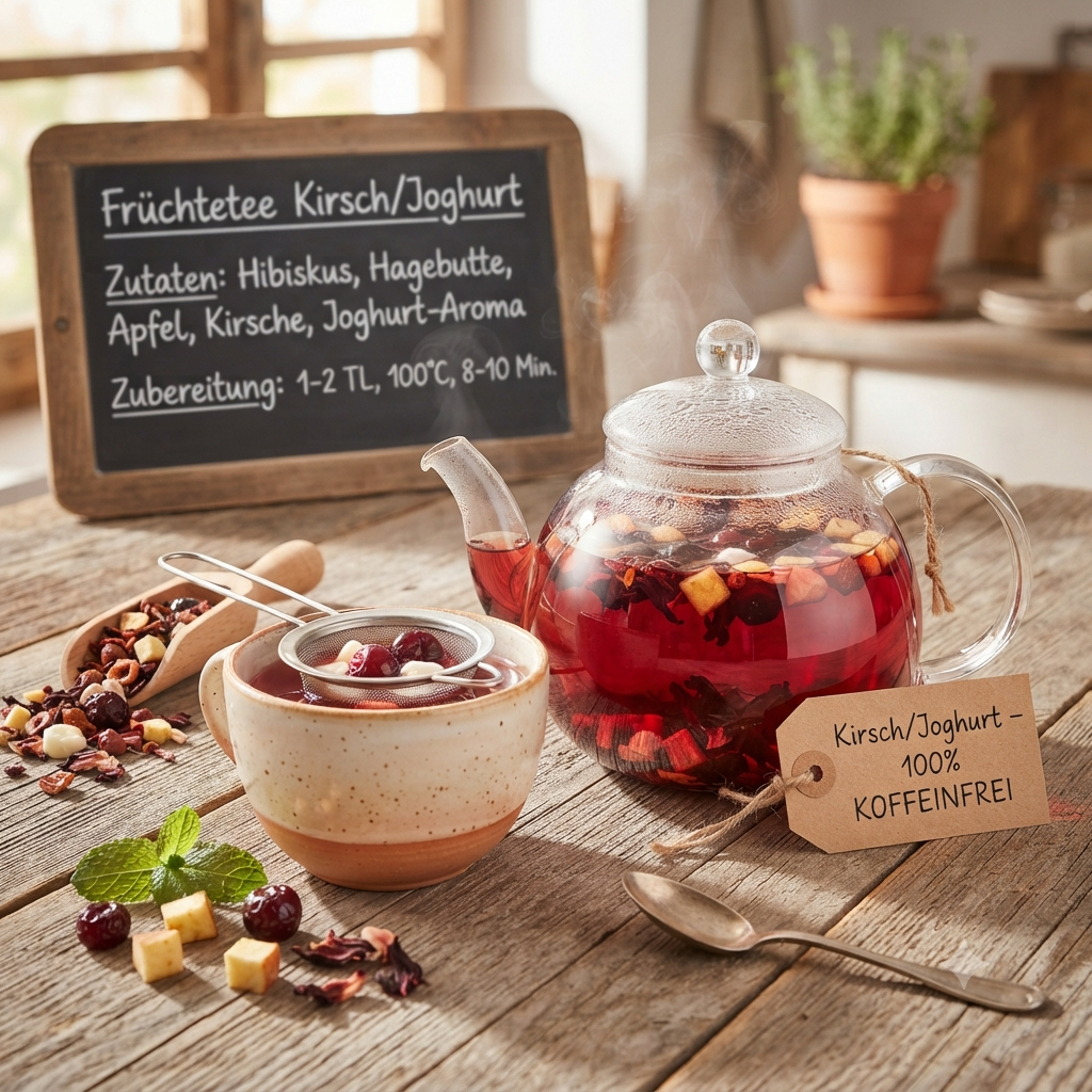 Früchtetee KirschJoghurt lose – cremig & fruchtig  TeeBohne
