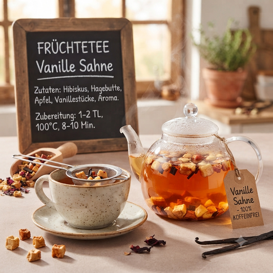 Früchtetee Vanille Sahne lose – mild & cremig  TeeBohne
