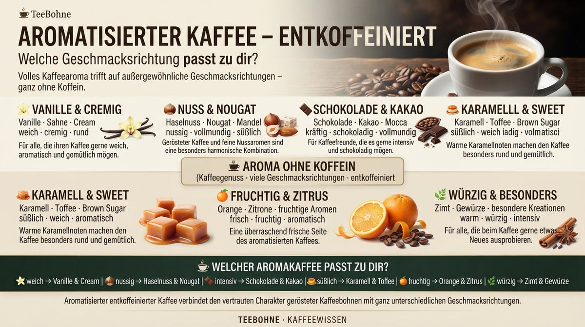 Aromatisierter Kaffee entkoffeiniert